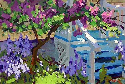 Painting - "Back Porch Blossoms"