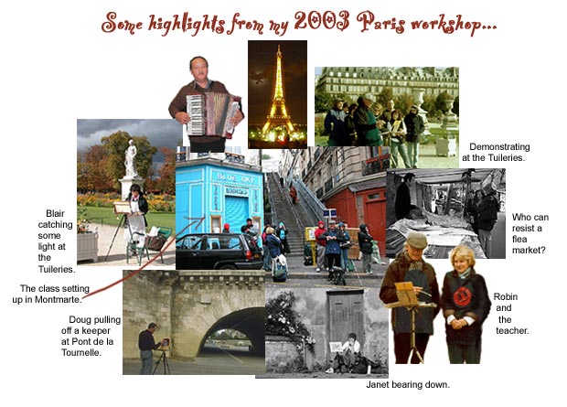 Photo collage - Images from 2003 Paris workshop