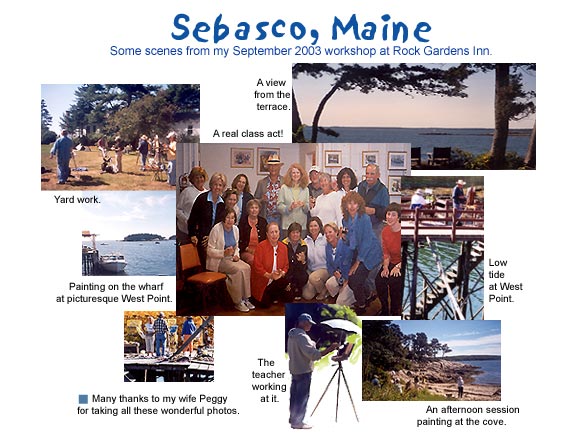 Photo collage - Images from 2003 Sebasco, Maine workshop